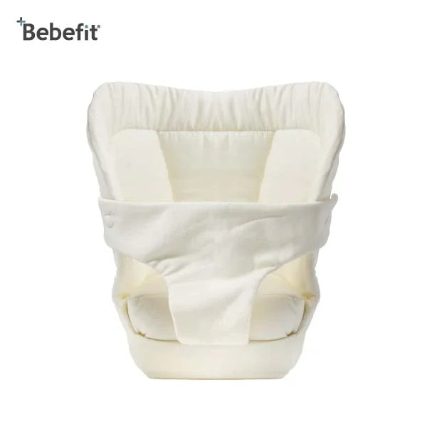 Bebefit.eu premium ergonomic baby carrier insert in soft white, front view
